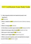 CLT Certification Exam questions and answers latest 2023 - 2024 [100% correct answers]