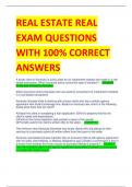 REAL ESTATE REAL  EXAM QUESTIONS  WITH 100% CORRECT ANSWERS