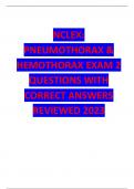 NCLEX: PNEUMOTHORAX &  HEMOTHORAX EXAM 2  QUESTIONS WITH  CORRECT ANSWERS  REVIEWED 2023