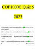 COP1000C Quiz 5  questions and answers latest 2023 - 2024 [100% correct answers]