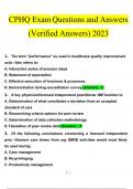 CPHQ Exam  questions and answers latest 2023 - 2024 [100% correct answers]