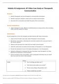 NUR 2356 Module 02 Assignment- ATI Video Case Study on TherapeuticCommunication