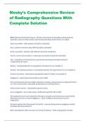 Mosby’s Comprehensive Review  of Radiography Questions With  Complete Solution