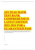 ATI TEAS MATH TEST BANK COMPREHENSIVE LATEST EDITION 2022-2024 FOR a GUARANTEED PASS