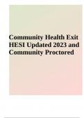 Community Health HESI Exit Exam Questions With Answers | Latest Update 2023-2024 | GRADED