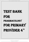 TEST BANK FOR PHARMACOLOGY FOR PRIMARY PROVIDER 4TH EDITION EDMUNDS