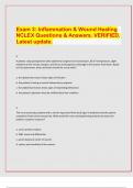 Exam 3: Inflammation & Wound Healing NCLEX Questions & Answers. VERIFIED. Latest update.