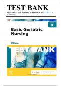 Test Bank  for Basic Geriatric Nursing, 8th Edition by Patricia A. Williams