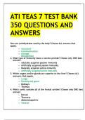 ATI TEAS 7 TEST BANK 350 QUESTIONS AND ANSWERS