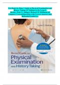 Test Bank for Bates’ Guide to Physical Examination and History Taking 13th Edition by By Lynn S. Bickley, Peter G. Szilagyi, Richard M. Hoffman/All Chapters Covered/Questions with Correct Answers and Rationale/Graded A+