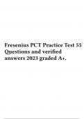Fresenius PCT Practice Test 55 Questions and verified answers 2023 graded A+.