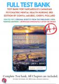 Test bank for Varcarolis's Canadian Psychiatric Mental Health Nursing 3rd Edition by Sonya Jakubec; Cheryl Pollard | 2023/2024 | 9780323778794 |Chapter  1-35 | Complete Questions and Answers A+