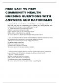 HESI EXIT V6 NEW COMMUNITY HEALTH NURSING QUESTIONS WITH ANSWERS AND RATIONALES