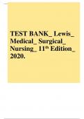 Test Bank for Lewis's Medical-Surgical Nursing: Assessment and Management of Clinical Problems 12th Edition By Marianne M. Harding, Jeffrey Kwong, Debra Hagler Chapter 1-69 Complete Guide A+