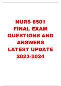 NURS 6501  FINAL EXAM  QUESTIONS AND  ANSWERS  LATEST UPDATE  2023-2024