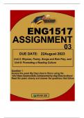 ENG1517 ASSIGNMENT 3 DUE 22 AUGUST 2023