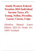 South-Western Federal Taxation 2024 Individual Income Taxes 47th Edition By Young, Nellen, Persellin, Lassar, Cuccia, Cripe (Solutions Manual)