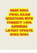 NRNP 6665   FINAL EXAM  QUESTIONS WITH  CORRECT 100%  ANSWERS  LATEST UPDATE  2023/2024