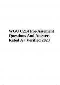 WGU C214 Pre-Assement Questions With Answers Latest 2023/2024 | 100% VERIFIED