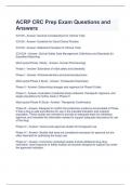 ACRP CRC Prep Exam Questions and Answers