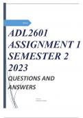 ADL2601 ASSIGNMENT 1 SEMESTER 2 2023