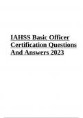 IAHSS Certification Exam Questions With Answers 2024/2025 | IAHSS Certification Exam Questions With Answers 2024/2025 & IAHSS FINAL Exam Questions With Answers 2024/2025 Latest Update Graded A+.