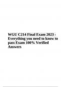 WGU C214 Final Exam Questions With Verified Answers | Latest Update 2023-2024 (GRADED)