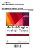 Test Bank Lewis’s Medical-Surgical Nursing in Canada 5th Edition Tyerman  Chapter 1-72 Complete Questions and Answers A+