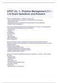 CPOT Ch. 1 - Practice Management (1-1 : 1-3) Exam Questions and Answers
