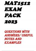 MAT1512 EXAM PACK 2023