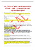 NUR 2392/NUR2392 Multidimensional  Care II / MDC 2 Exam 2 (2023-2024)  Rasmussen College 