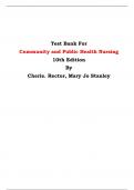 Test Bank For Community and Public Health Nursing  10th Edition By Cherie. Rector, Mary Jo Stanley | Chapter 1 – 30, Latest Edition|