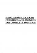 MEDICATION AIDE EXAM QUESTIONS WITH CORRECT ANSWERS LATEST 2023/2024 (GRADED)