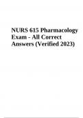 Maryville NURS 615 (Pharmacology) Exam Questions With Answers Latest Update 2023/2024 (GRADED A+)