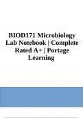 BIOD 171 Microbiology Lab Notebook | Exam Questions With Answers | Portage Learning