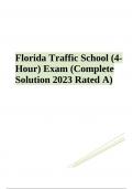 Florida Traffic School (4 Hour) Exam Questions With Answers 2023/2024 | Latest Graded A+