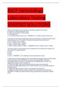 ASCP hematology  Laboratory Testing VERIFIED SOLUTIONS