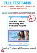 Test Bank For Introduction to Maternity and Pediatric Nursing 8th Edition By Gloria Leifer | 2019-2020 | 9780323550666 | Chapter 1-34 | Complete Questions And Answers A+