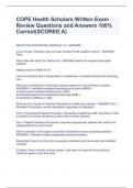 COPE Health Scholars Written Exam Review Questions and Answers 100% Correct(SCORED A