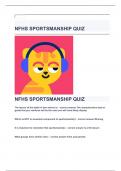 NFHS SPORTSMANSHIP QUIZ|UPDATED&VERIFIED|100% SOLVED|GUARANTEED SUCCESS