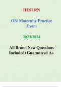 2023/2024 Hesi Maternity OB Exam Version 2 Test Questions & Answers (Graded A+)