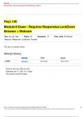 Psyc 140 Module 8 Exam - Requires Respondus LockDown Browser + Webcam Due No due date Points 30 Questions 13 Time Limit 60 Minutes Requires Respondus LockDown Browser This quiz is currently locked. Attempt History Attempt Time Score LATEST Attempt 1 35 mi