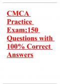 CMCA Practice Exam;150 Questions with 100% Correct Answers