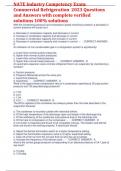 NATE Industry Competency Exam: Commercial Refrigeration  2023 Questions and Answers with complete verified solutions 100% solutions