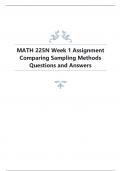 MATH 225N Week 1 Assignment Comparing Sampling Methods Questions and Answers.