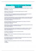 Chapter 7- Person-Centered Therapy Exam 2023, Ch. 7 Person Centered Therapy Mostly in Person Centered Therapy & Rodgers 2023 A+ Review, Person-Centered Therapy Questions And Answers 2023, CNPS 365- C7- Person-Centered Therapy Exam Review 2023 & Exam 2- Pe