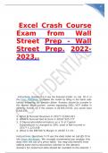 Excel Crash Course Exam from Wall Street Prep - Wall Street Prep. 2022-2023