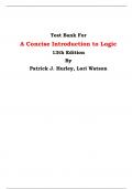 Test Bank For A Concise Introduction to Logic 13th Edition By Patrick J. Hurley, Lori Watson| All Chapters, Latest Edition|