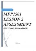 MFP1501 LESSON 2 ASSESSMENT