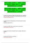 HESI MED SURG / MED SURG 55 QUESTIONS RN V1 (MOST ANSWER(S)) LATEST UPDATE 2023|2024 GRADED A+